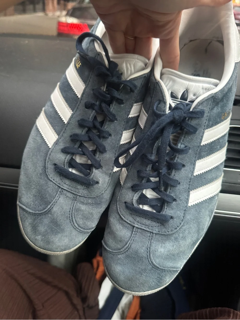 adidas Gazelle Suede Sneakers - Navy Blue & White
